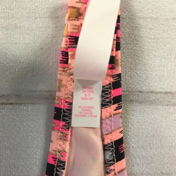 Victoria's Secret Multi Colored Bikini Top Halter Strap 34C - Picture 5 of 8